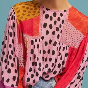 NEVER WORN - Anthro - Eclectic Peasant Blouse